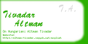 tivadar altman business card